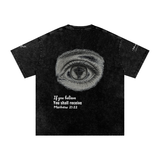 Snow Washed Oversized Cotton T-Shirt