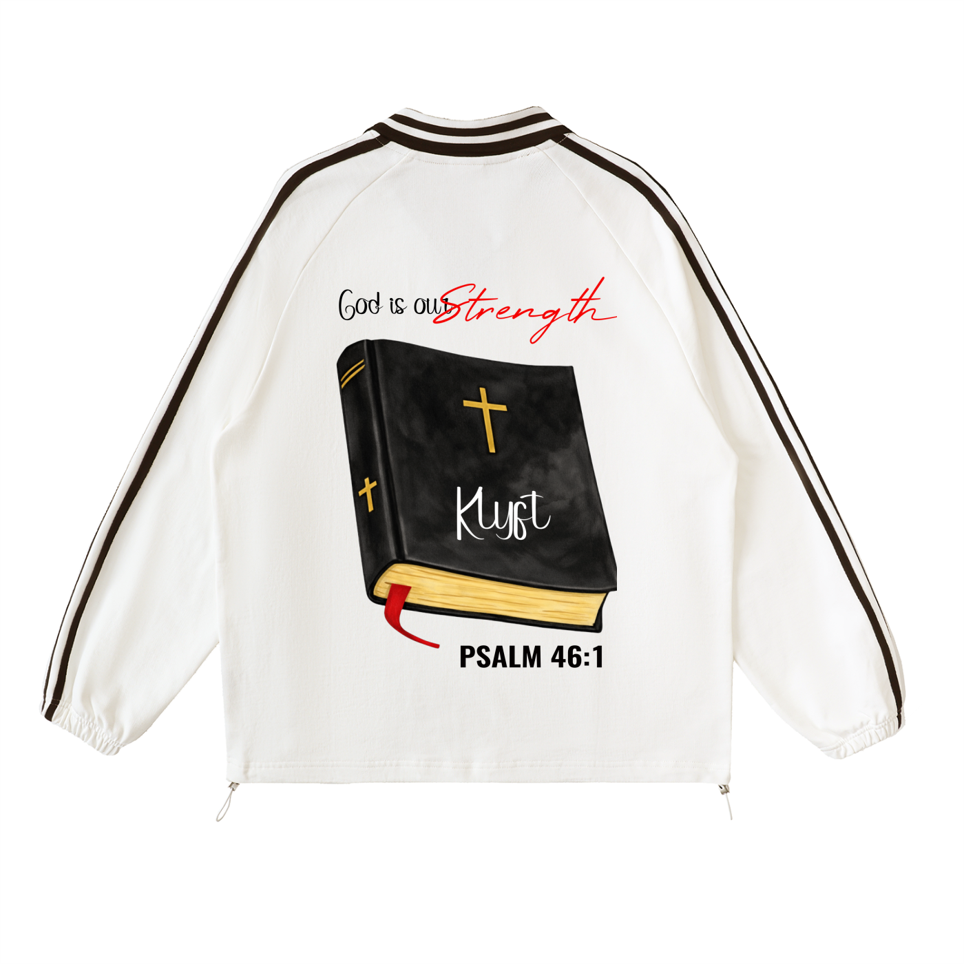 Contrast Striped Lapel Collar Sweatshirt