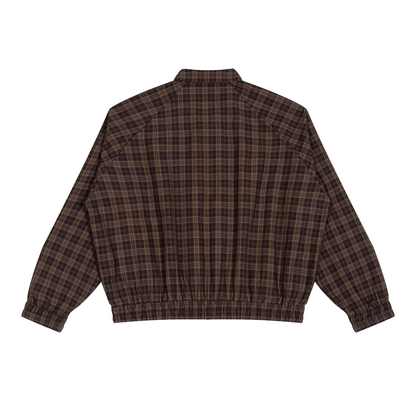 Plaid Full Zip Pajama Top