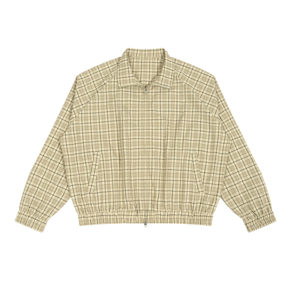 Plaid Full Zip Pajama Top