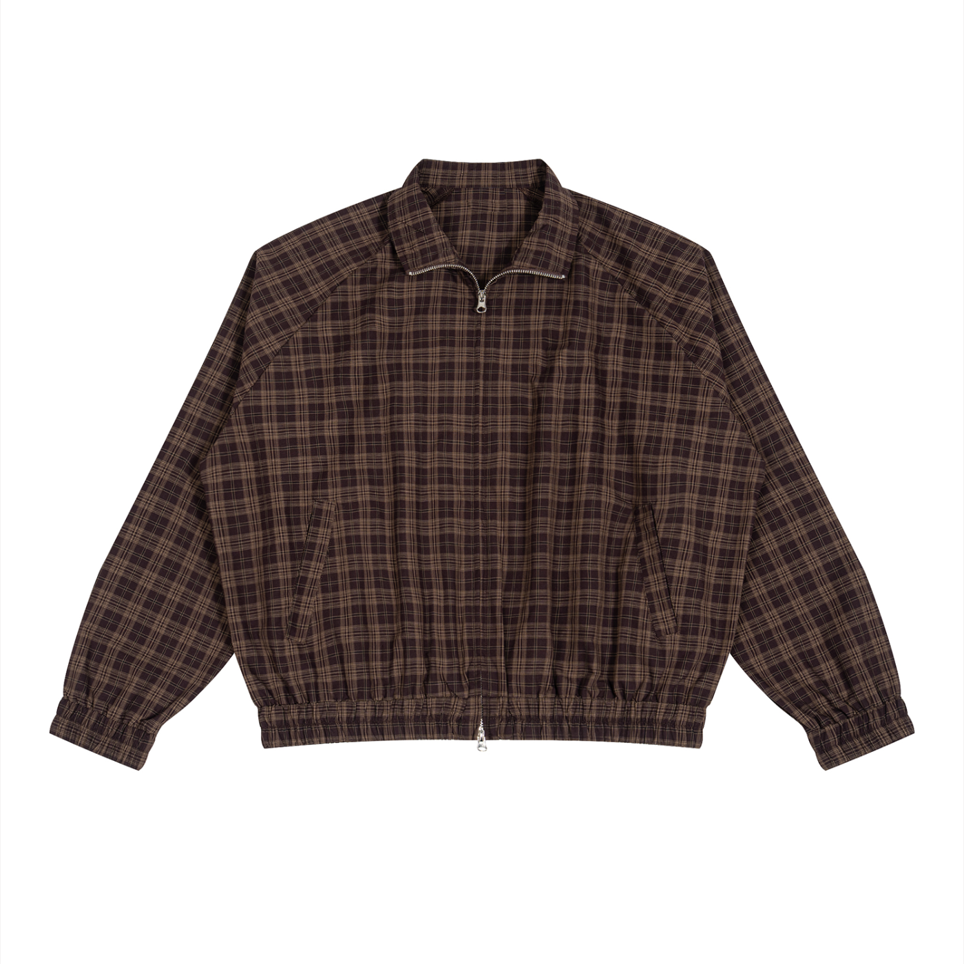 Plaid Full Zip Pajama Top
