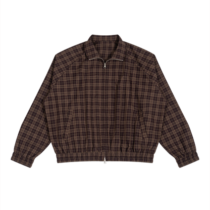 Plaid Full Zip Pajama Top