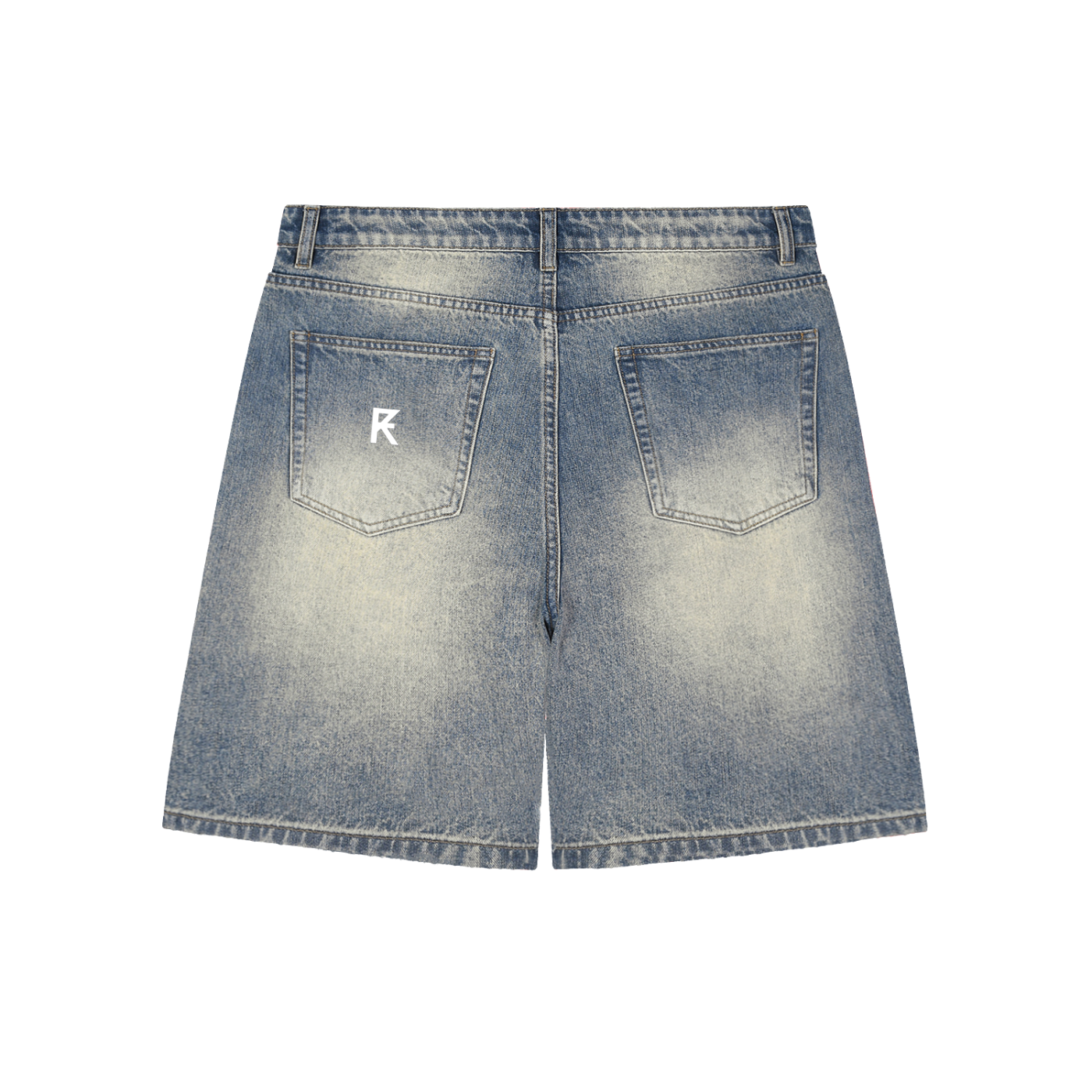 Faded Distressed Baggy Denim Shorts