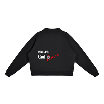 Essential Fleece Mock-Neck Crew Sweatshirt