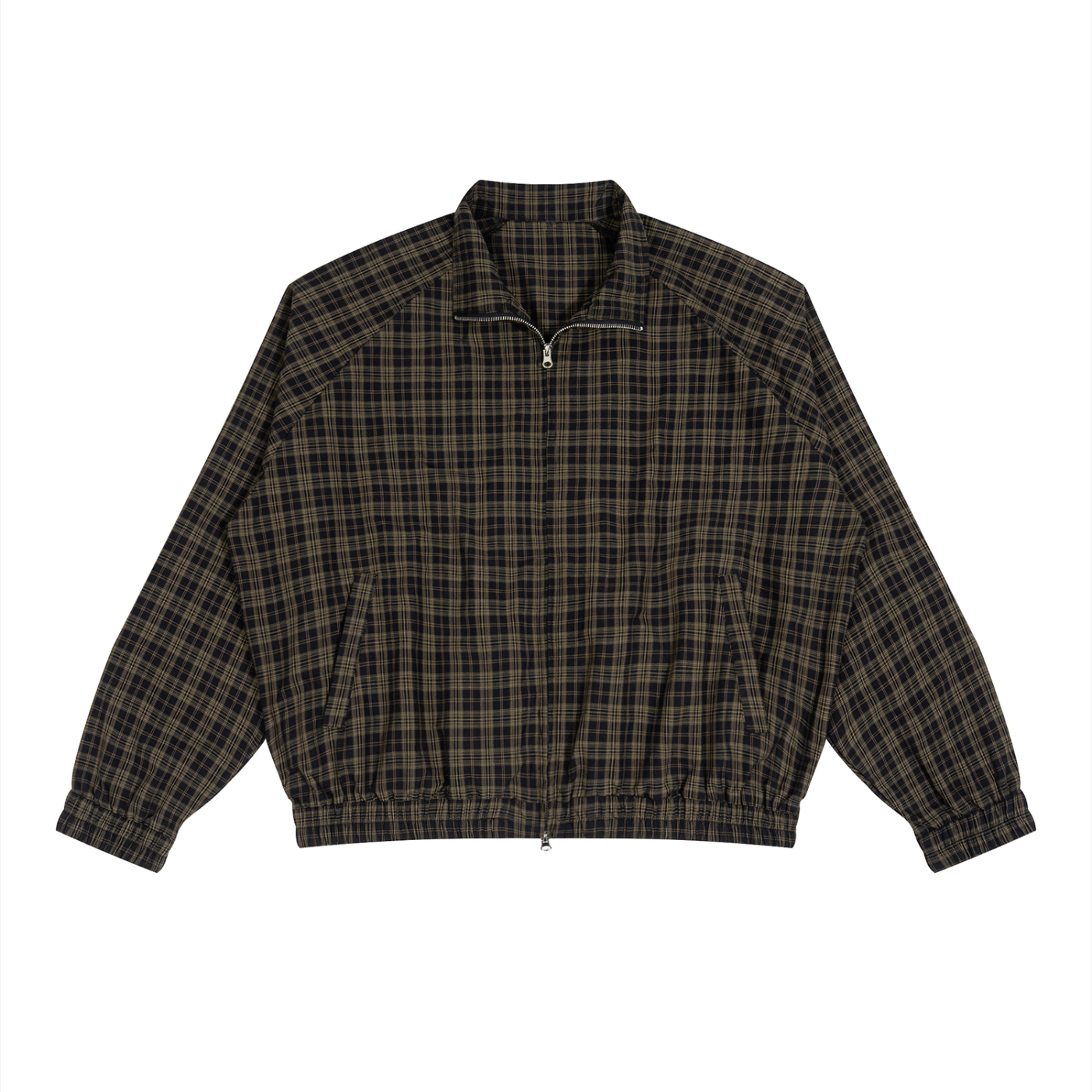 Plaid Full Zip Pajama Top