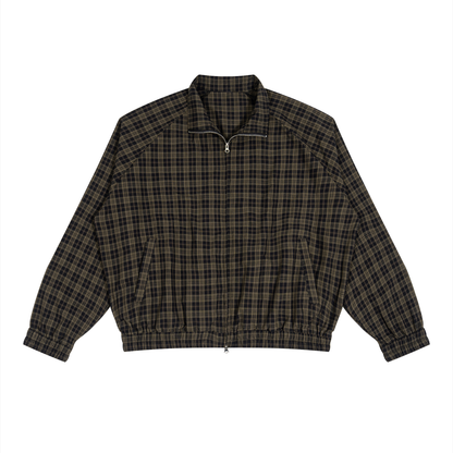 Plaid Full Zip Pajama Top