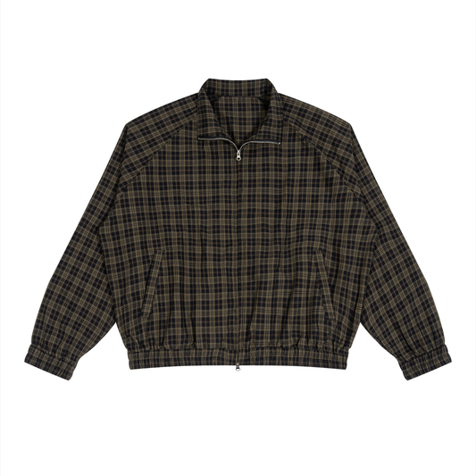 Plaid Full Zip Pajama Top