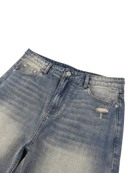 Faded Distressed Baggy Denim Shorts